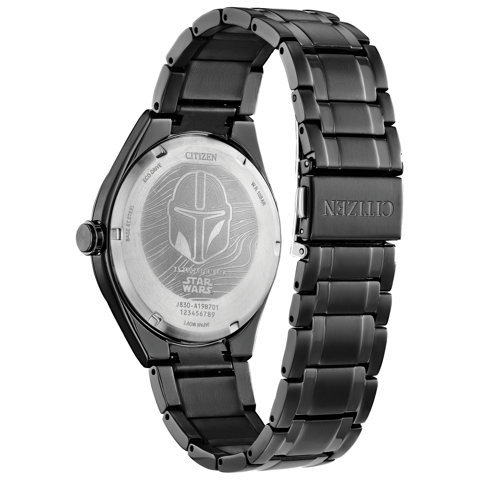 Reloj Citizen Mandalorian negro edición especial Star Wars para caballero con Eco-Drive AW2045-57W | Elegancia Relojeria